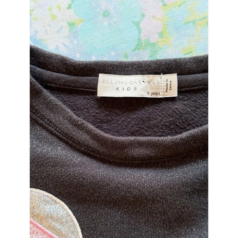 Stella McCartney‎ | Kids Sweatshirt 8Y Black Glitter Swan Floral